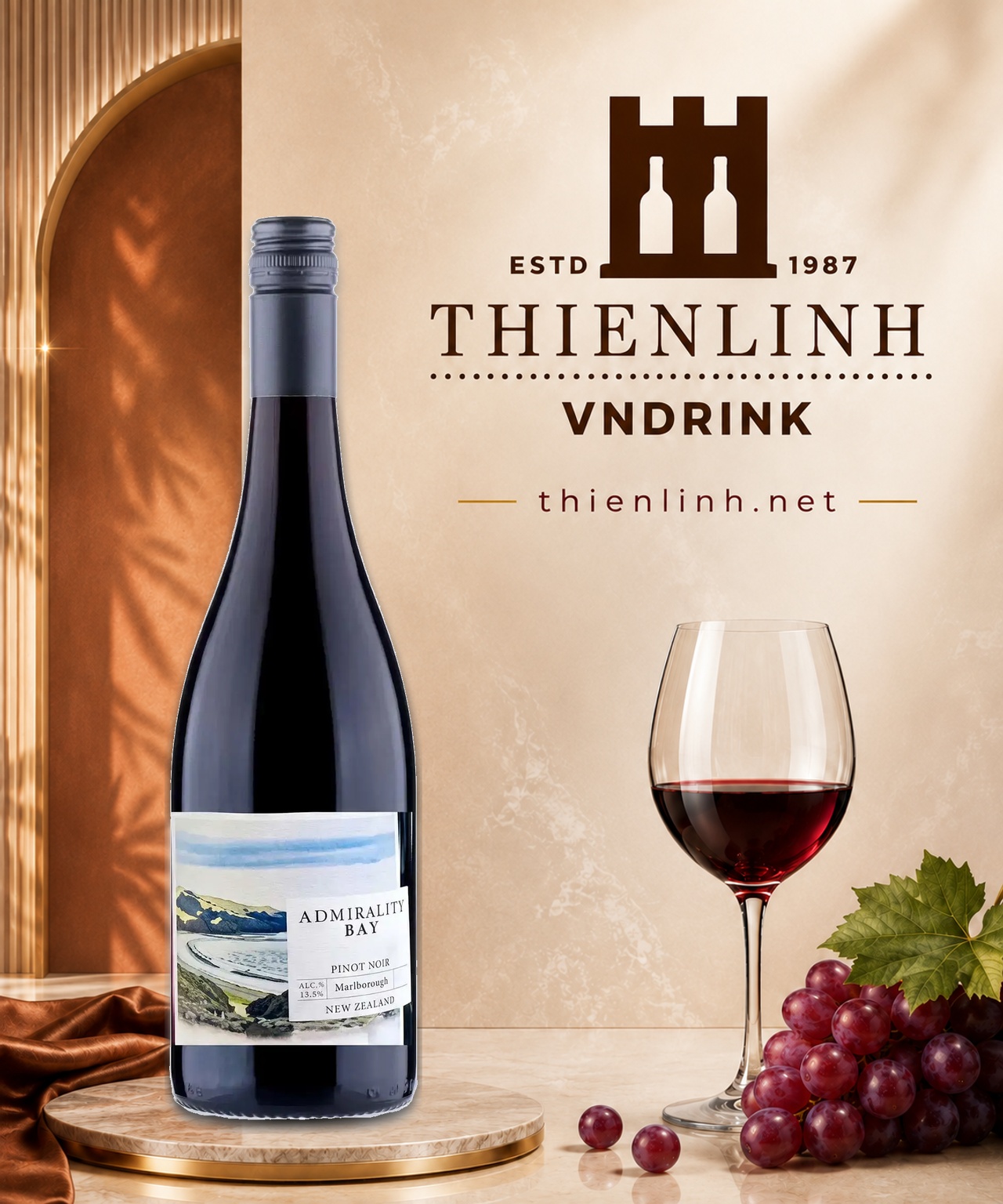 Admirality Bay Pinot Noir 2022 vang đỏ New Zealand