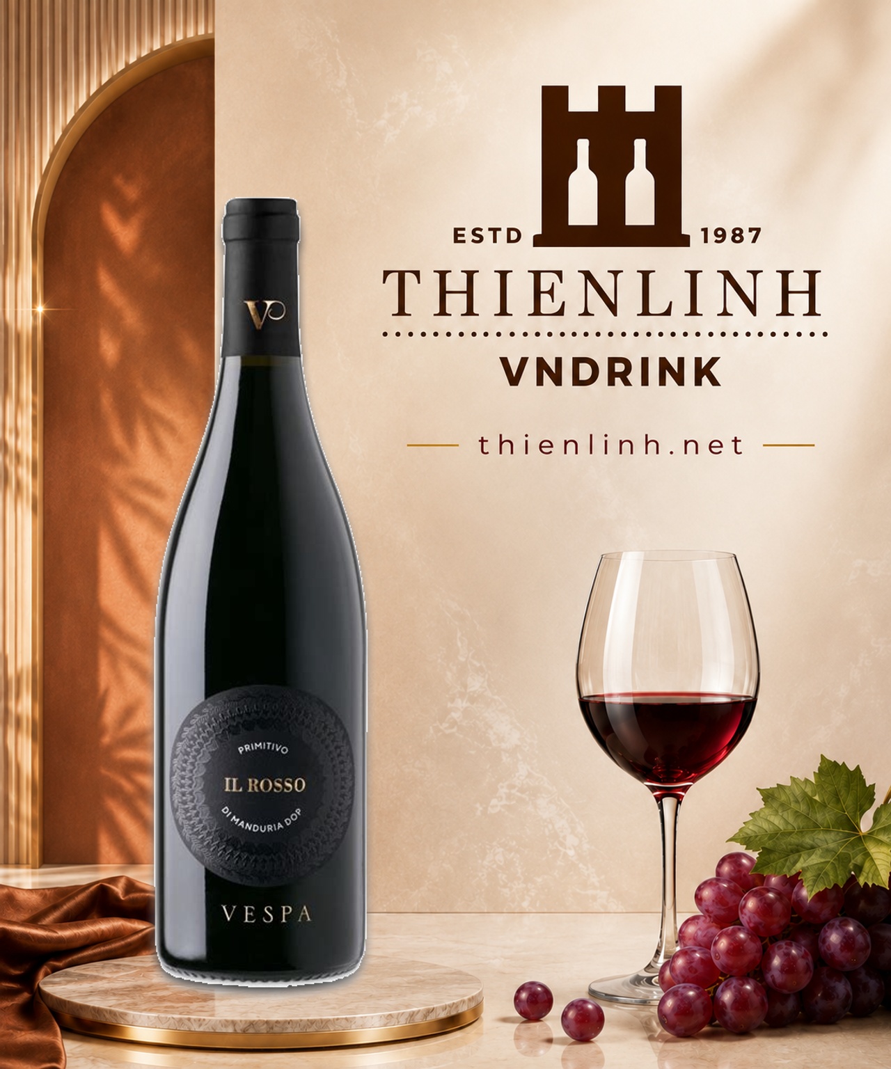 Vespa Il Rosso Primitivo di Manduria DOP 2022 – Thiên Linh VNDrink