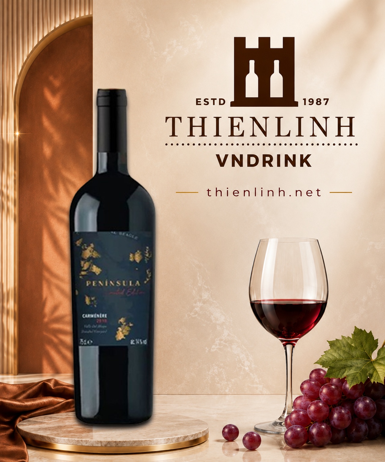 Chai rượu vang đỏ Ventisquero Peninsula Limited Edition Carmenere 2018 – Thiên Linh VNDrink