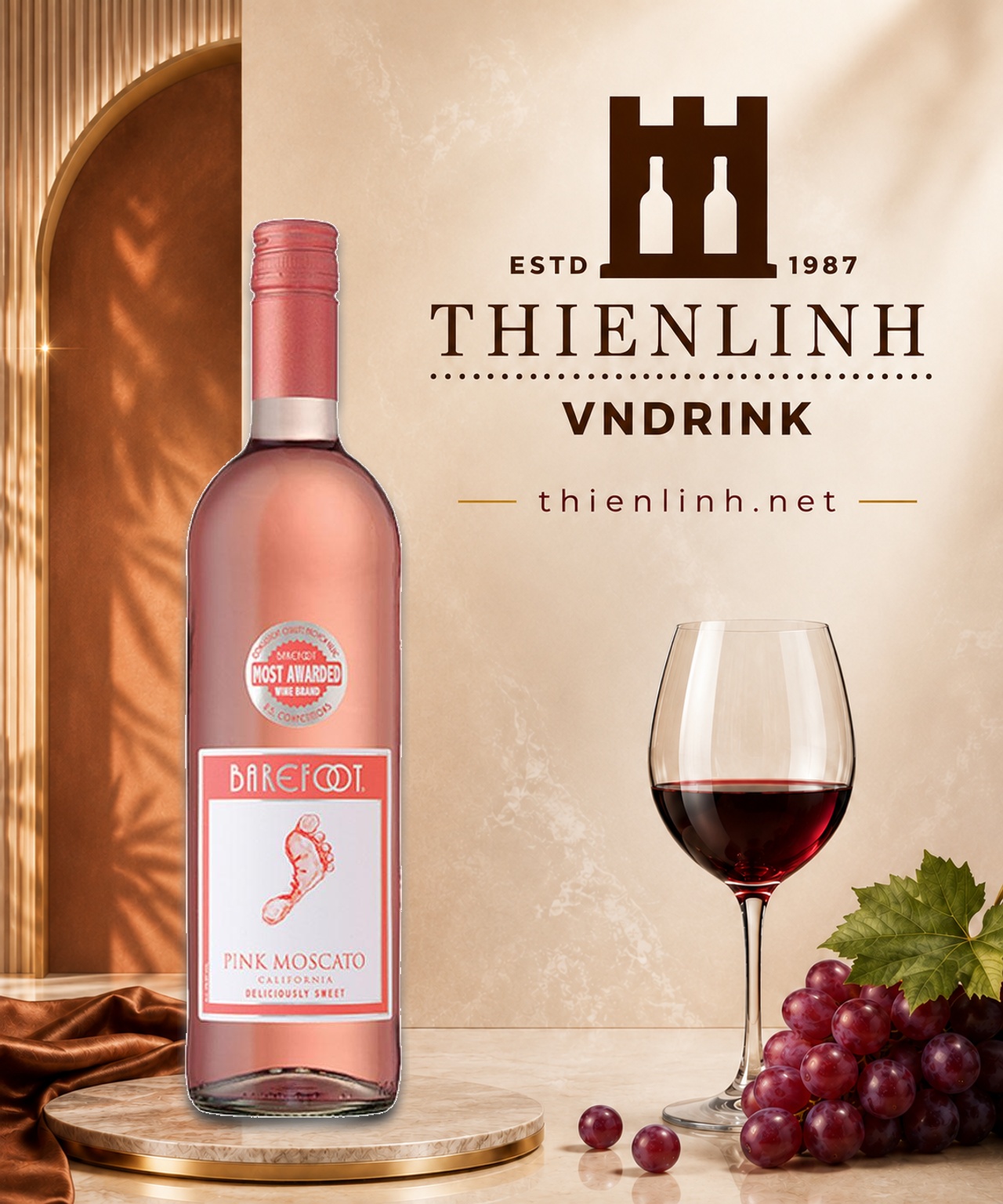 Barefoot Pink Moscato California 750ml