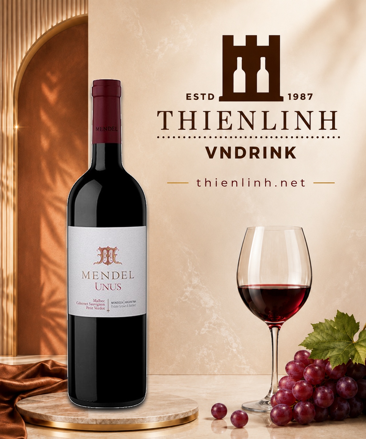 Mendel Unus 2021 vang đỏ blend cao cấp Mendoza Argentina
