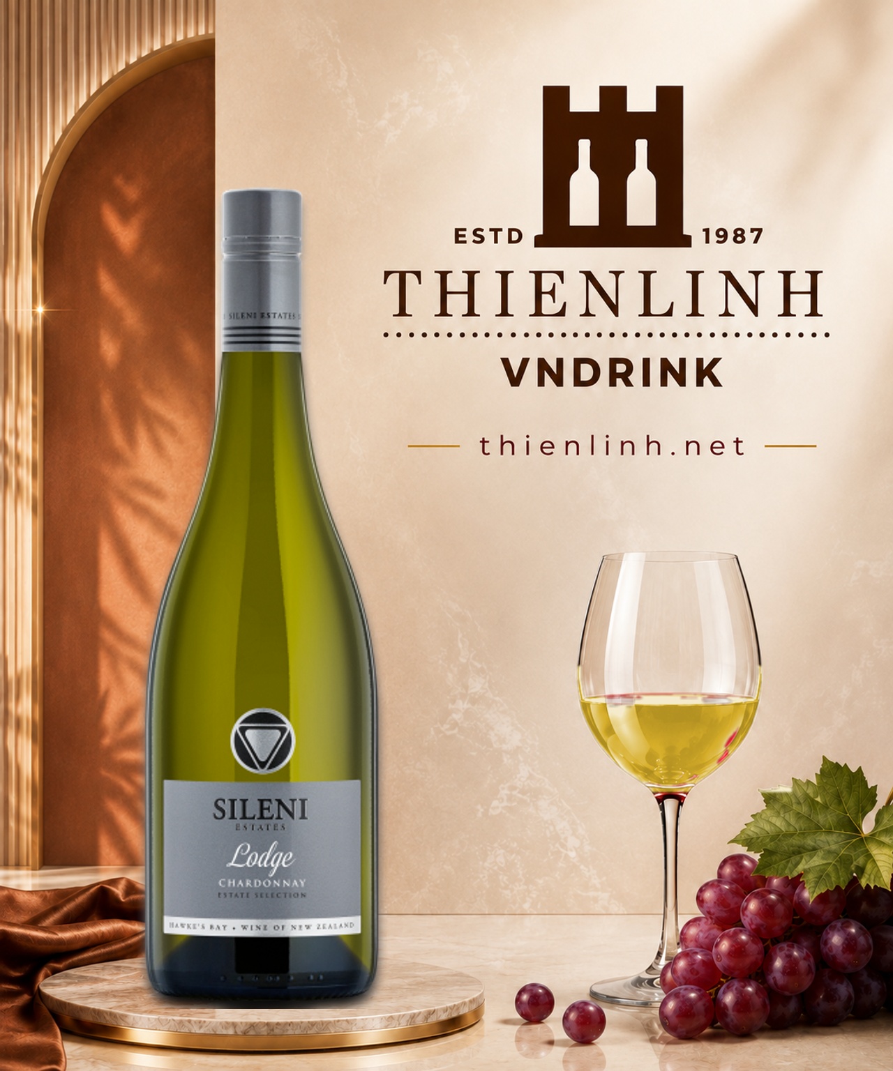 Sileni Lodge Chardonnay Hawke's Bay vang trắng New Zealand