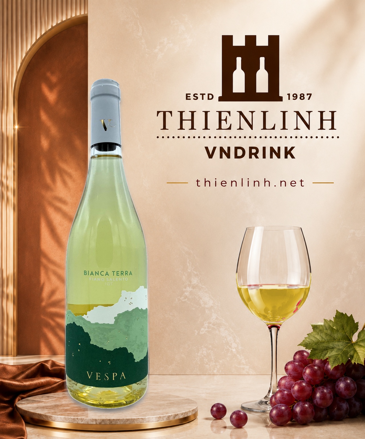 Vespa BiancaTerra Salento Fiano 2022 – Thiên Linh VNDrink