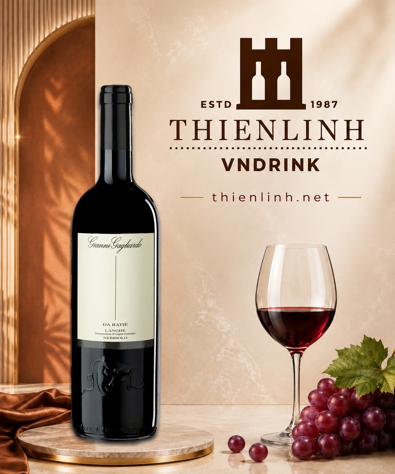 Chai rượu vang đỏ Gianni Gagliardo DaBatiè Langhe Nebbiolo 2021 – Thiên Linh VNDrink