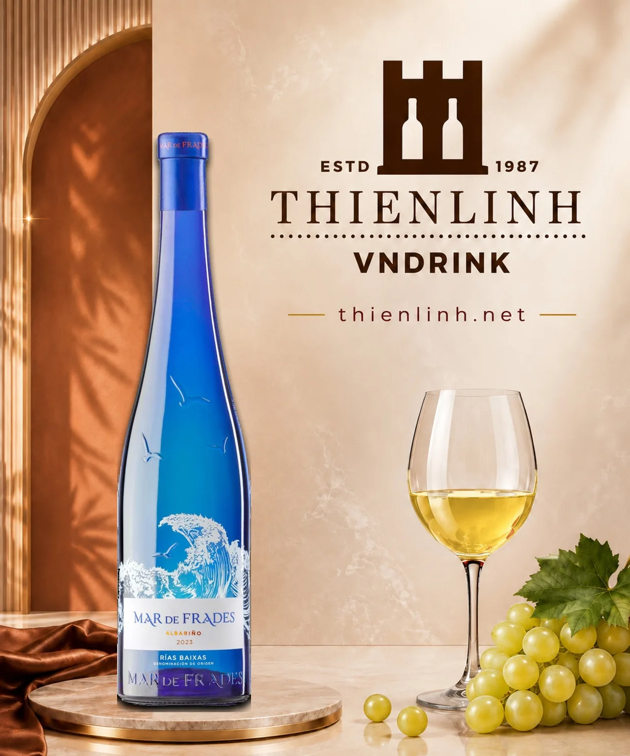Chai rượu vang trắng Mar de Frades Albariño 2023, Rías Baixas, Galicia – Thiên Linh VNDrink