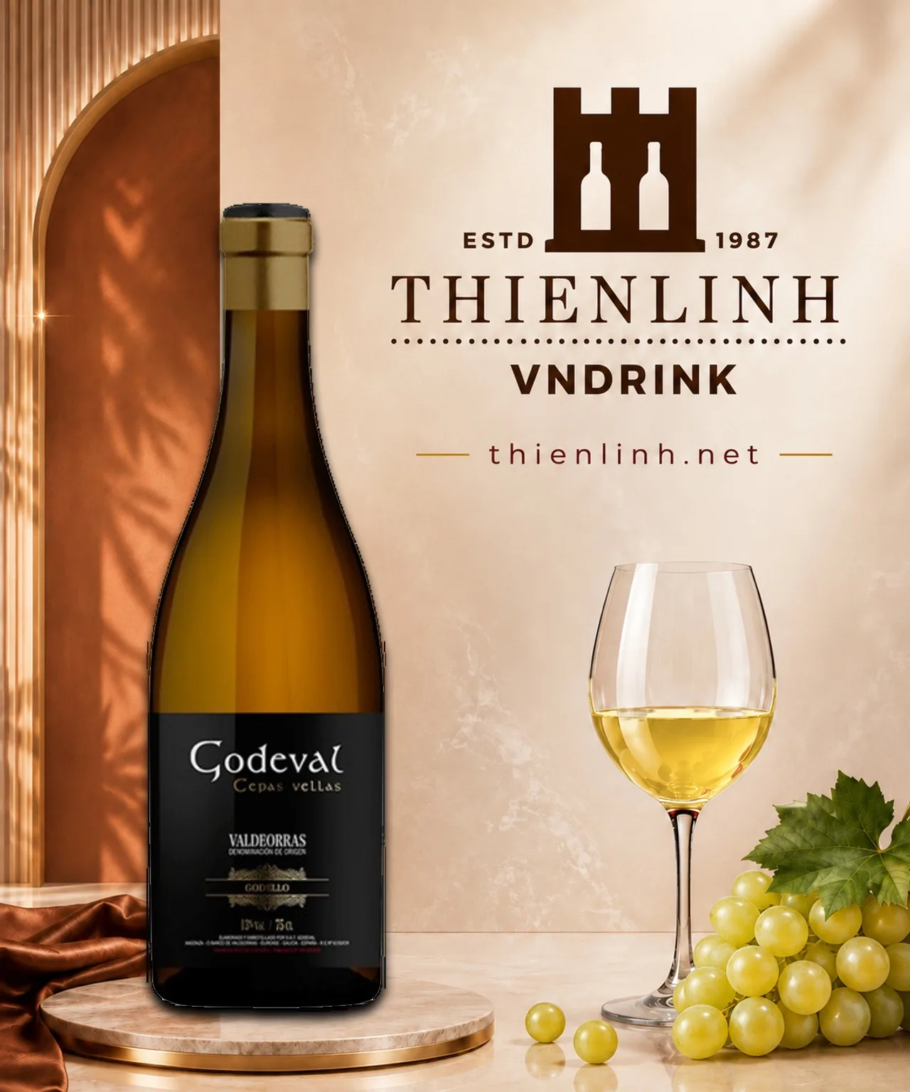 Chai rượu vang trắng Godeval Cepas Vellas 2023, D.O. Valdeorras, Galicia – Thiên Linh VNDrink