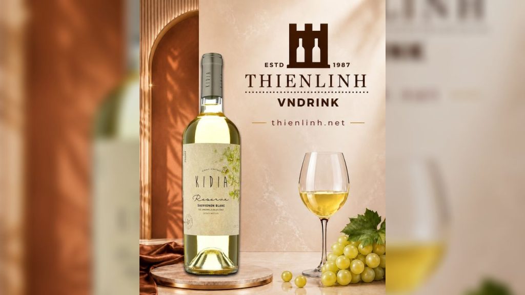 Kidia Reserva Sauvignon Blanc – vang trắng Chile 13%, Loncomilla Valley, tươi sáng – Thiên Linh VNDrink