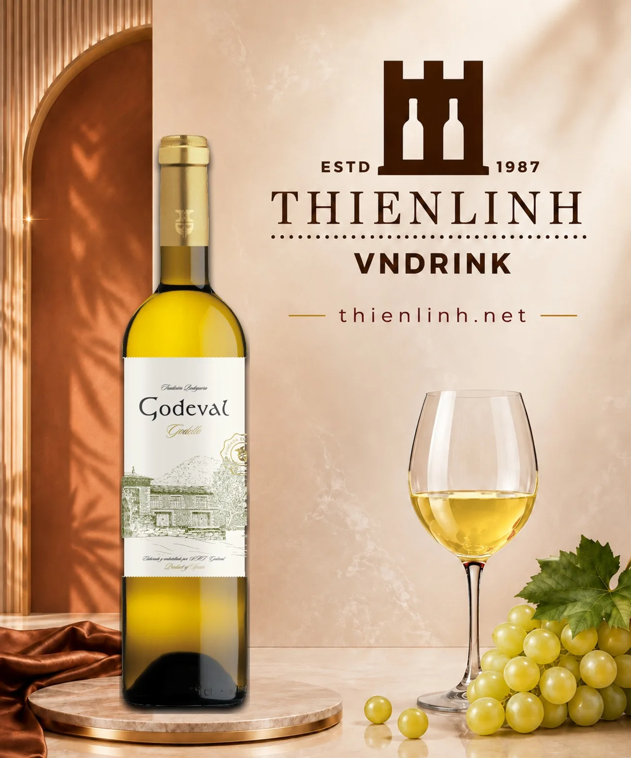 Chai rượu vang trắng Godeval Godello 2024, D.O. Valdeorras, Galicia – Thiên Linh VNDrink