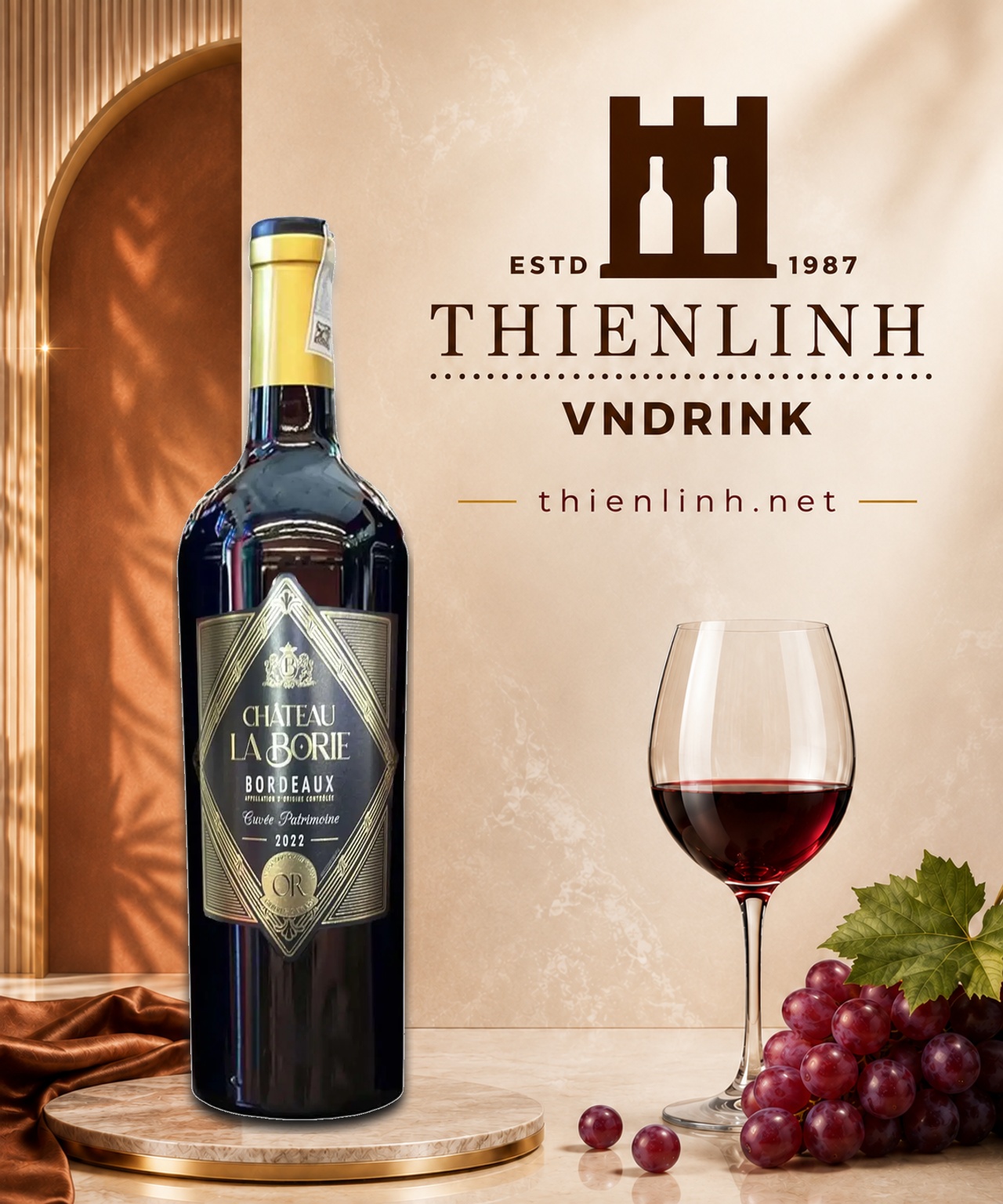 Chai rượu vang đỏ Château La Borie Bordeaux – Thiên Linh VNDrink