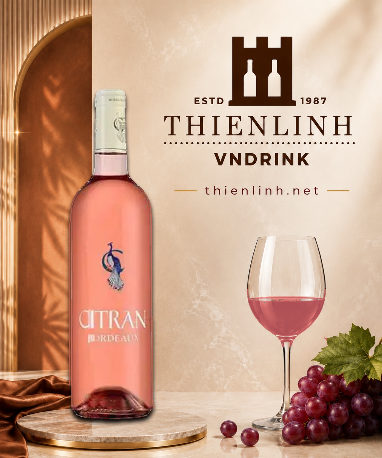 Chai rượu vang hồng Citran Bordeaux Rosé 2022 – Thiên Linh VNDrink