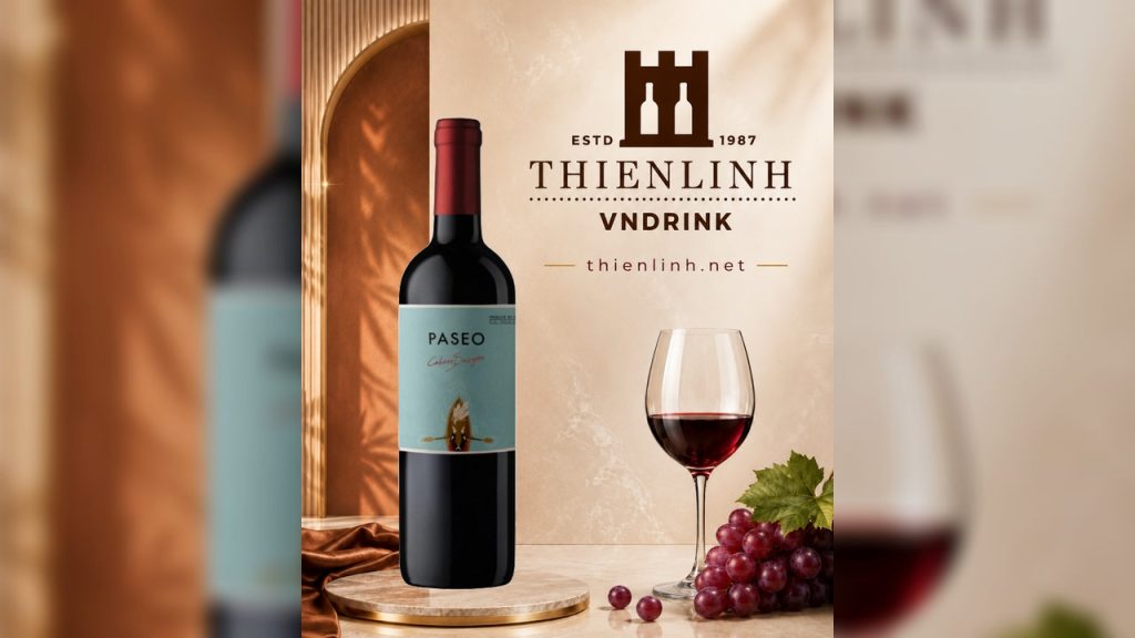 Paseo Cabernet Sauvignon – vang đỏ Chile 13,5% từ Central Valley, mềm mại dễ uống – Thiên Linh VNDrink