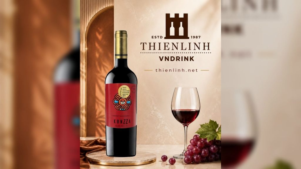 Kunzza Cabernet Sauvignon – vang đỏ Chile 13,5% từ Central Valley, hương trái cây chín – Thiên Linh VNDrink