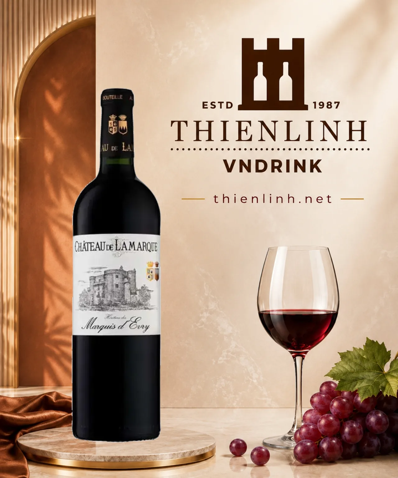 Chai rượu vang đỏ Château de Lamarque 2018, vang Pháp 14,5% từ Haut-Médoc – Thiên Linh VNDrink