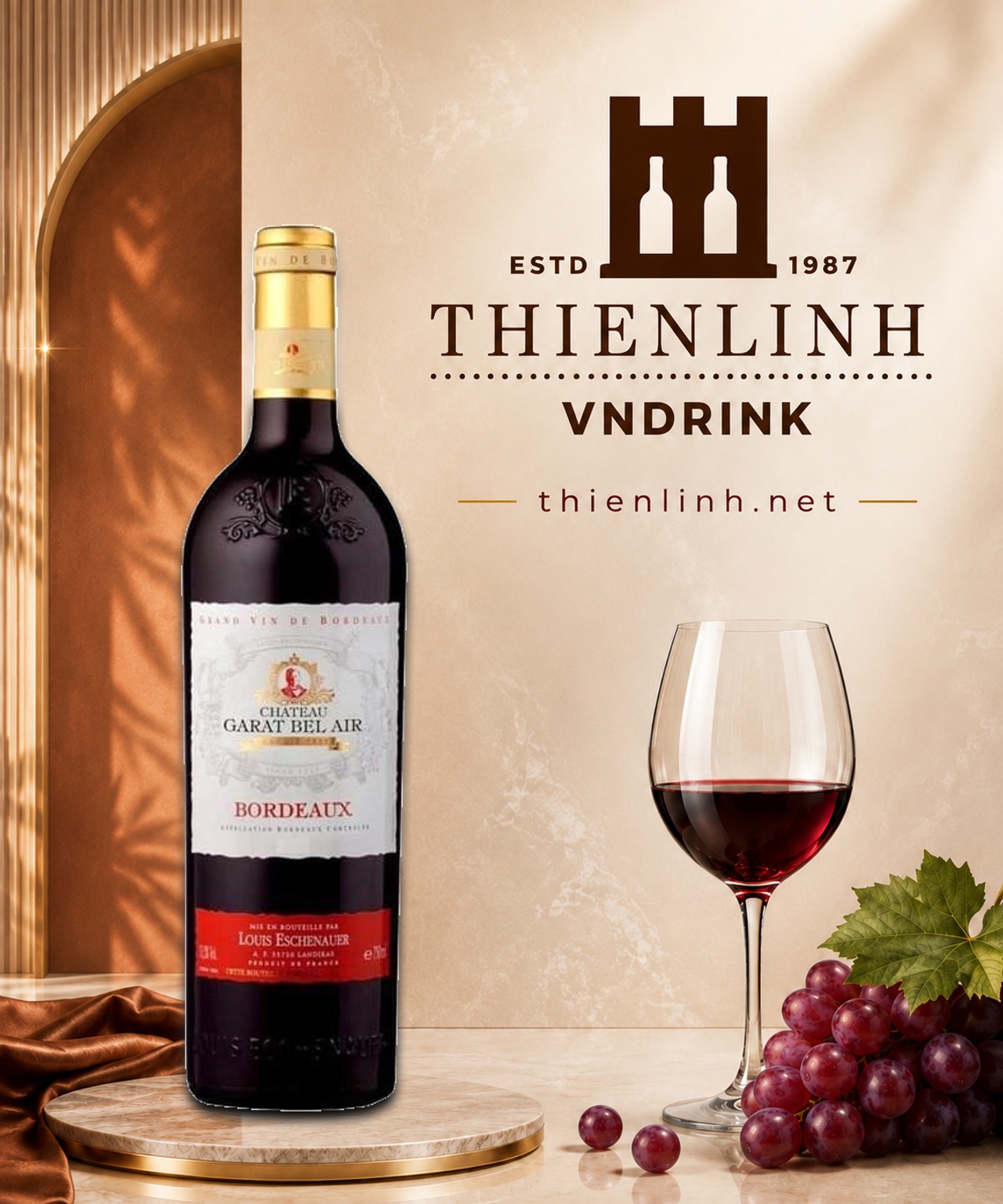 Chai rượu vang đỏ Château Garat Bel Air Bordeaux – Thiên Linh VNDrink