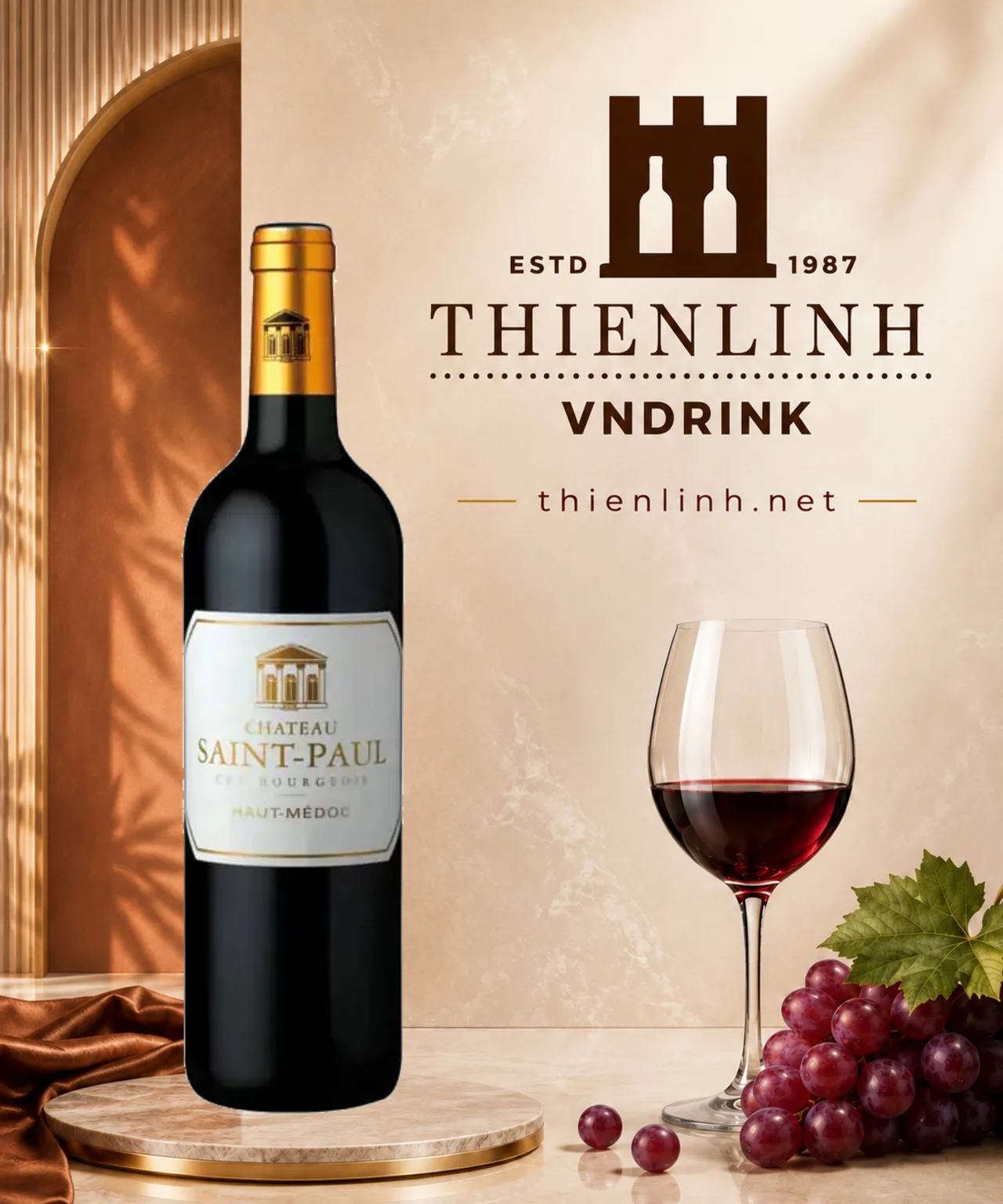 Chai rượu vang đỏ Château Saint-Paul 2017, Cru Bourgeois Haut-Médoc – Thiên Linh VNDrink