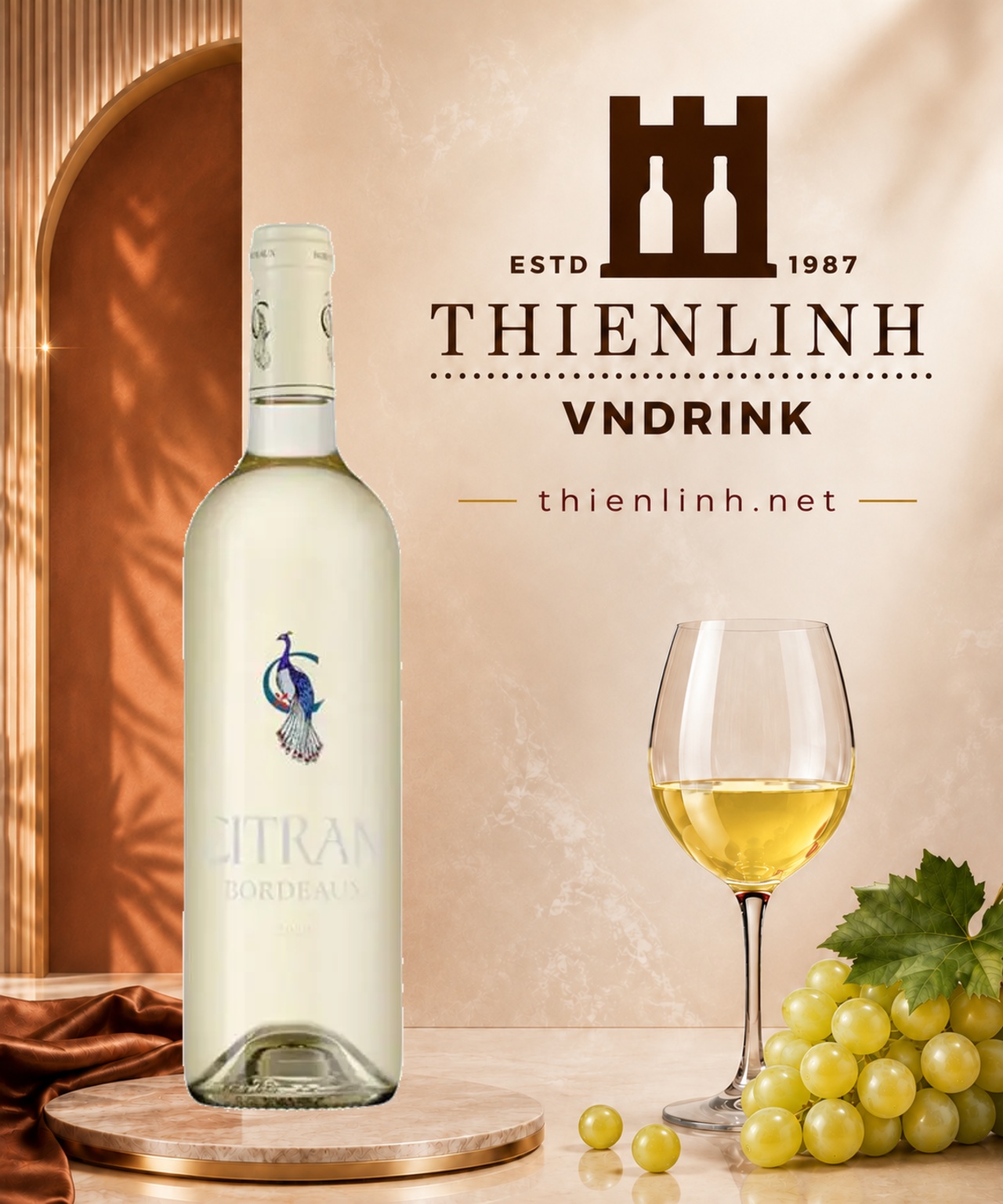 Chai rượu vang trắng Citran Bordeaux Blanc 2021 – Thiên Linh VNDrink