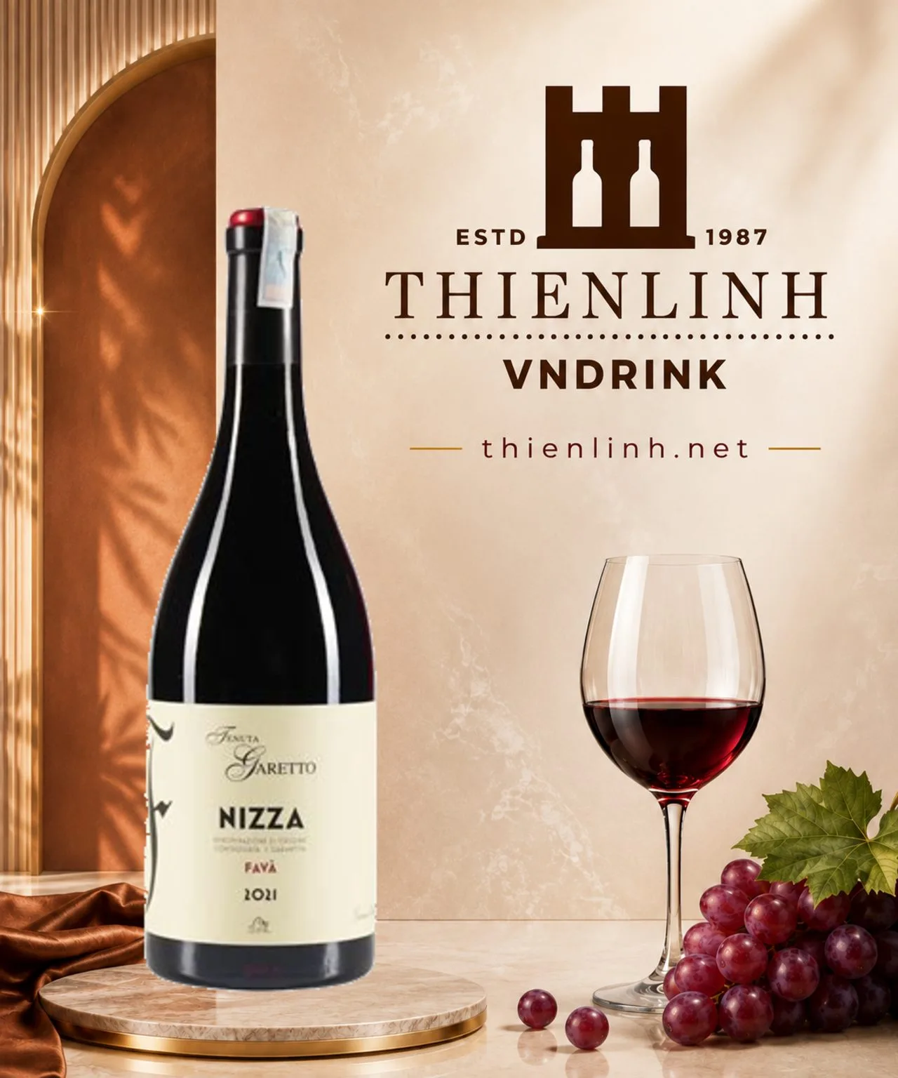 Chai rượu vang đỏ Tenuta Garetto Favà Nizza DOCG 2021, 100% Barbera – Thiên Linh VNDrink