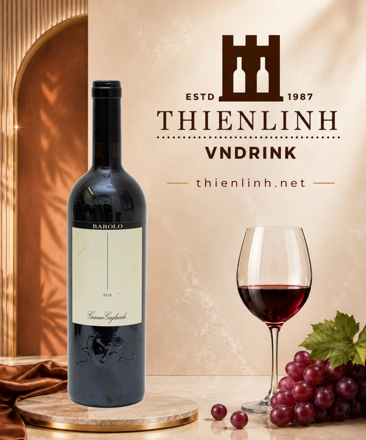 Chai rượu vang đỏ Gianni Gagliardo Barolo 2016, vang Ý 14,5% từ Piedmont – Thiên Linh VNDrink