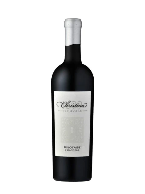 Chai rượu vang đỏ Christiena Trousseau 9 Barrels Pinotage 2021 từ Nam Phi, giống nho Pinotage