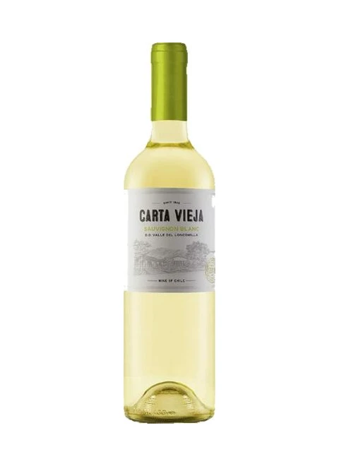 Chai rượu vang trắng Carta Vieja Sauvignon Blanc từ thung lũng Loncomilla, Chile, giống Sauvignon Blanc