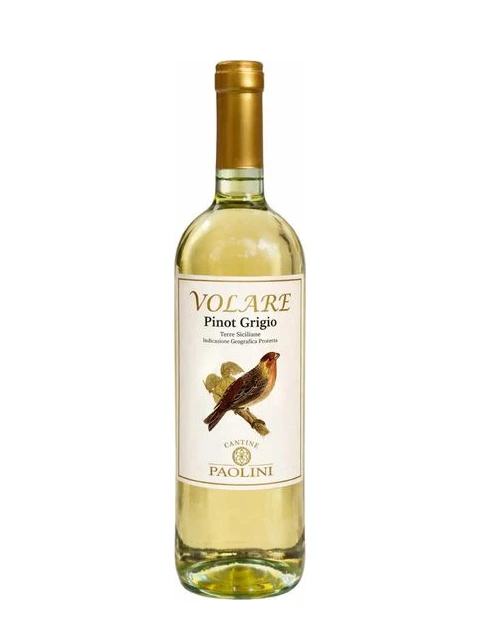 Chai rượu vang trắng Paolini Volare Pinot Grigio từ vùng Terre Siciliane, Sicilia, Ý, giống Pinot Grigio