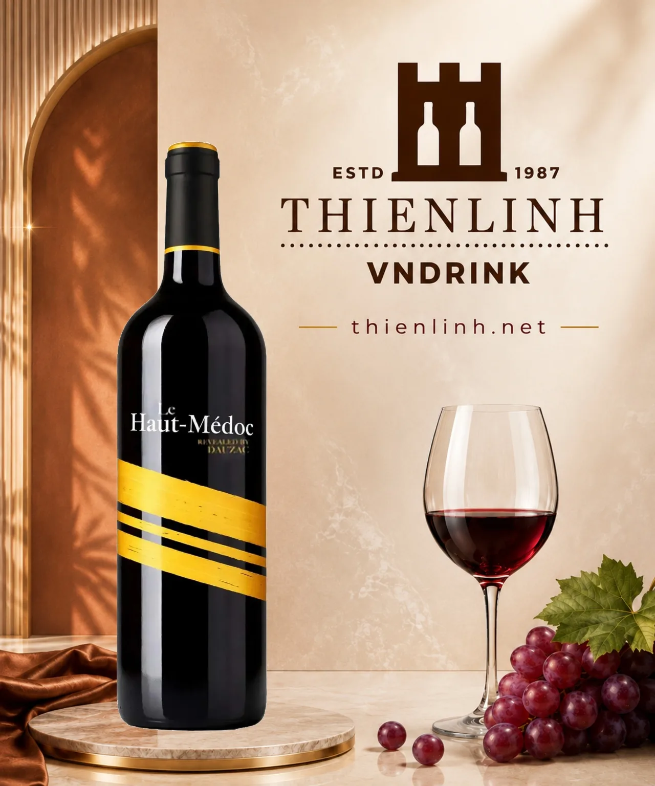 Chai rượu vang đỏ Le Haut-Médoc de Dauzac, vang Pháp 13,5% từ Haut-Médoc – Thiên Linh VNDrink