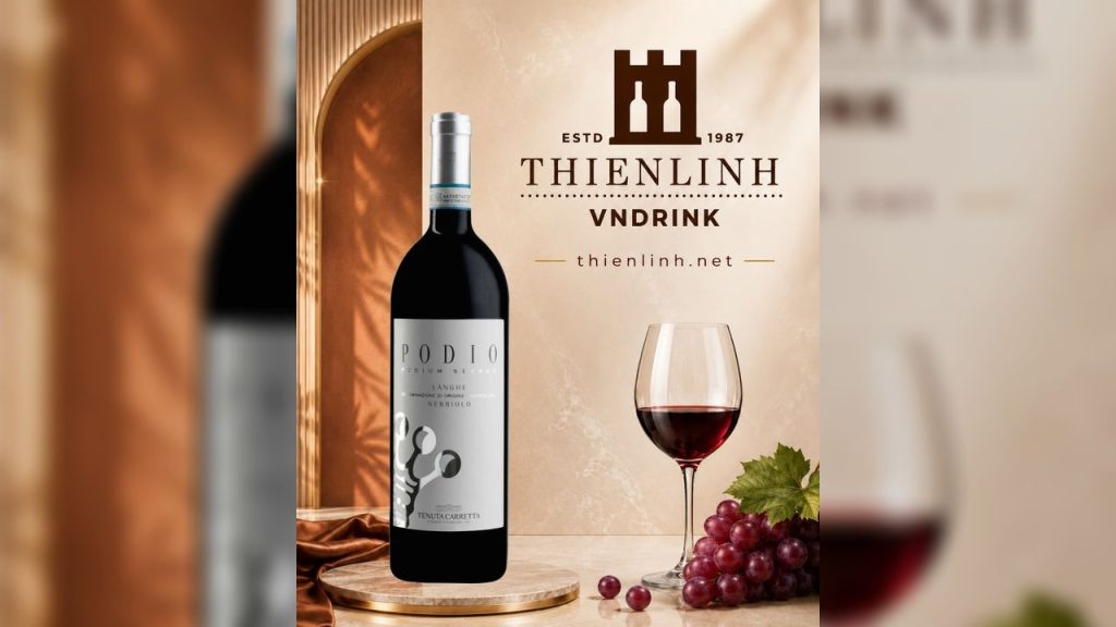 Chai rượu vang đỏ Tenuta Carretta Podio Podium Serrae Langhe Nebbiolo 2022 – Thiên Linh VNDrink