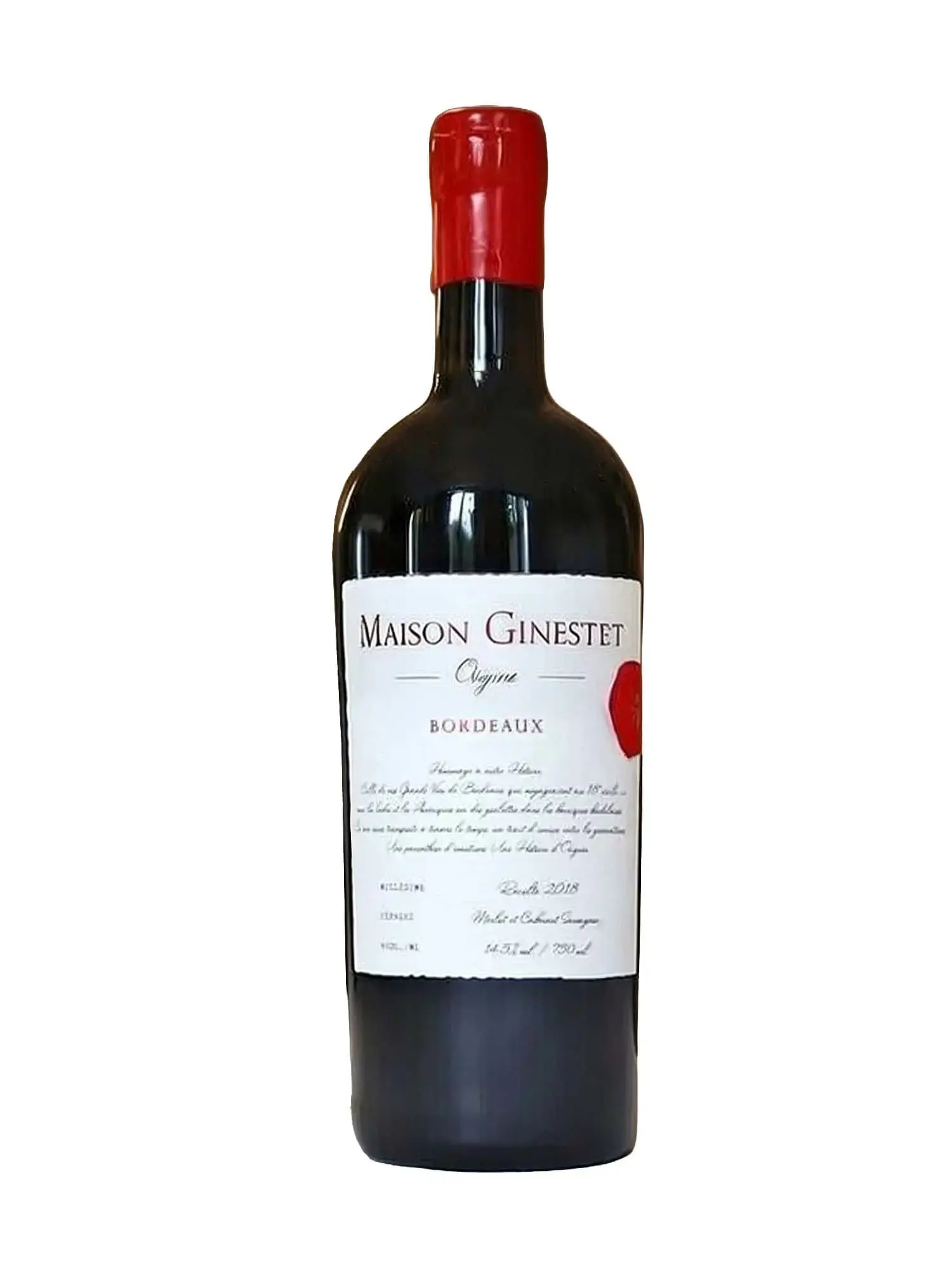 Rượu vang đỏ Maison Ginestet Origine Bordeaux 2022