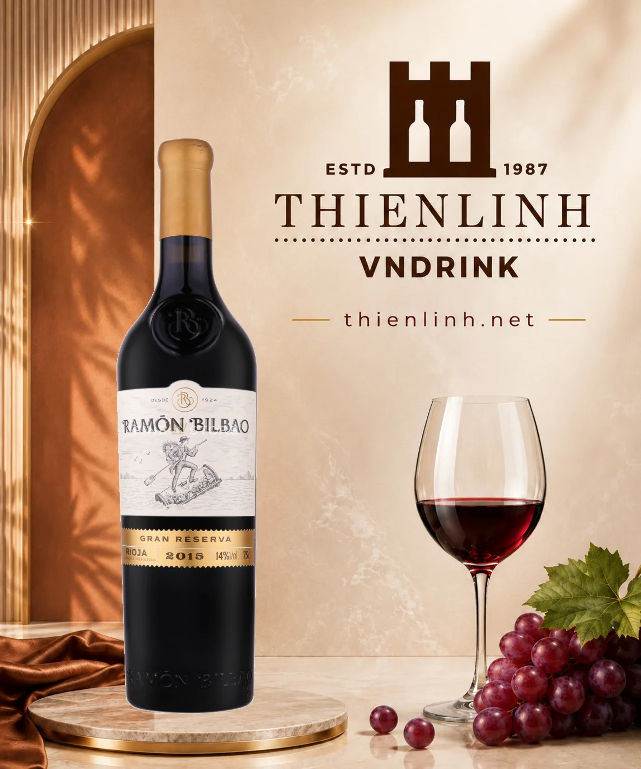 Chai rượu vang đỏ Ramón Bilbao Gran Reserva 2015, vang Tây Ban Nha 14% từ Rioja – Thiên Linh VNDrink