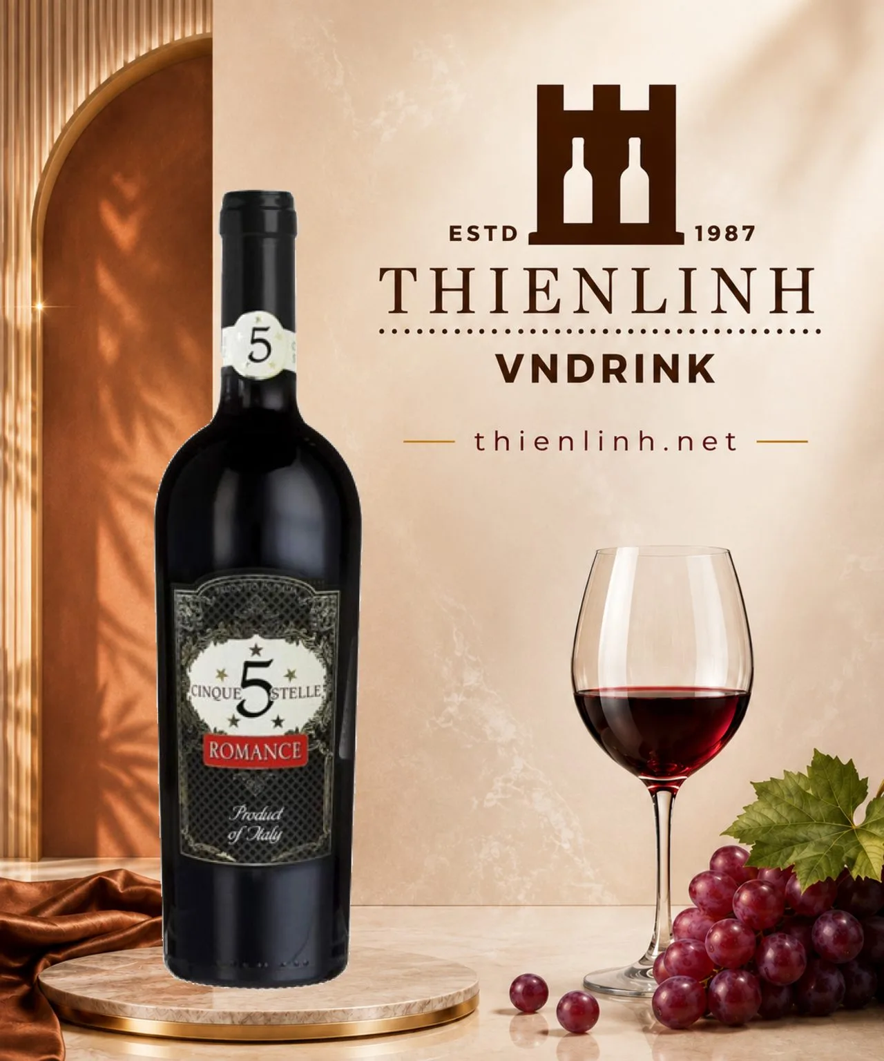Chai Cinque Stelle Romance Bevanda Aromatizzata a Base di Vino – Thiên Linh VNDrink