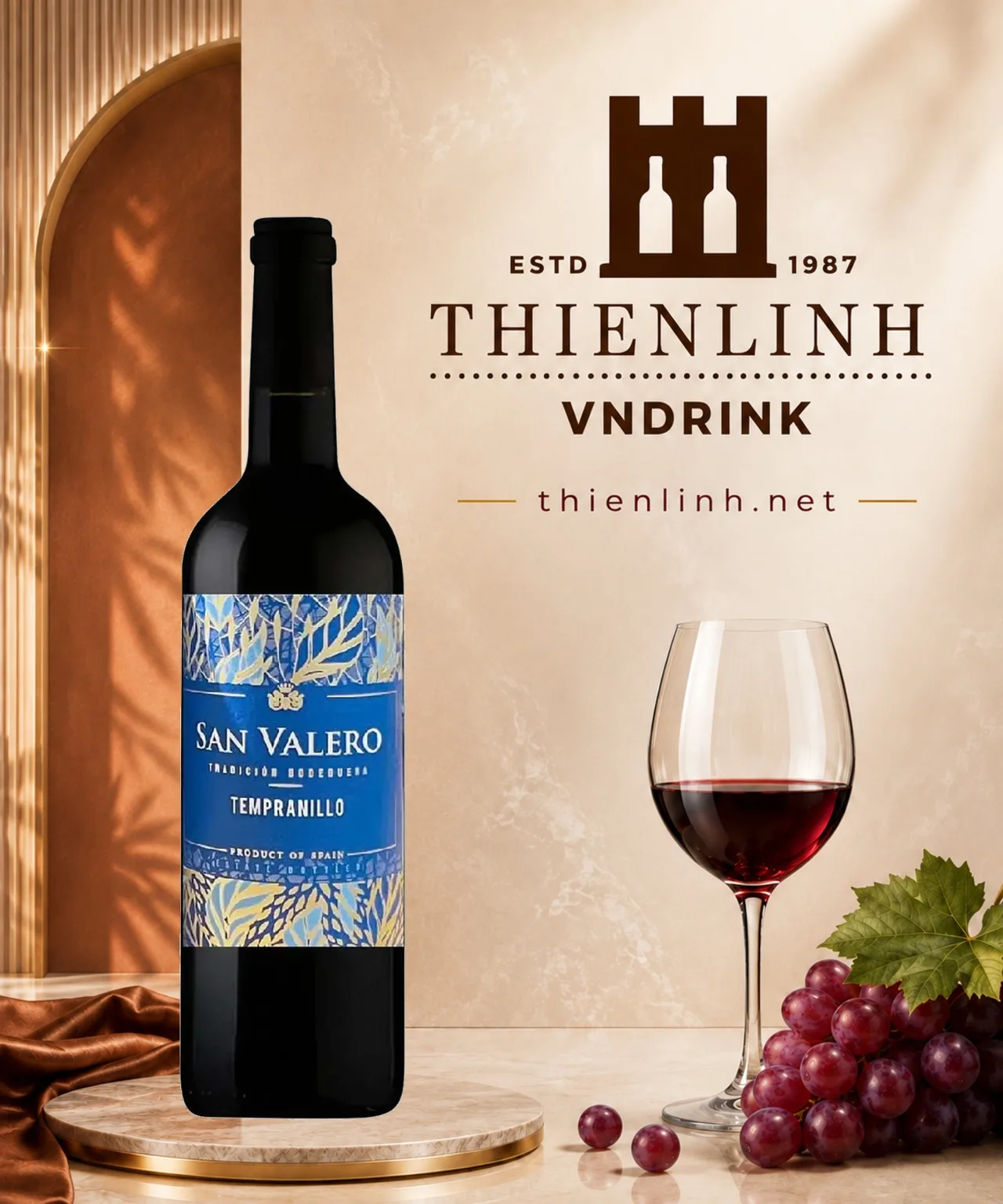 Chai rượu vang đỏ San Valero Tinto 2023, Tempranillo, vang Tây Ban Nha 12% – Thiên Linh VNDrink