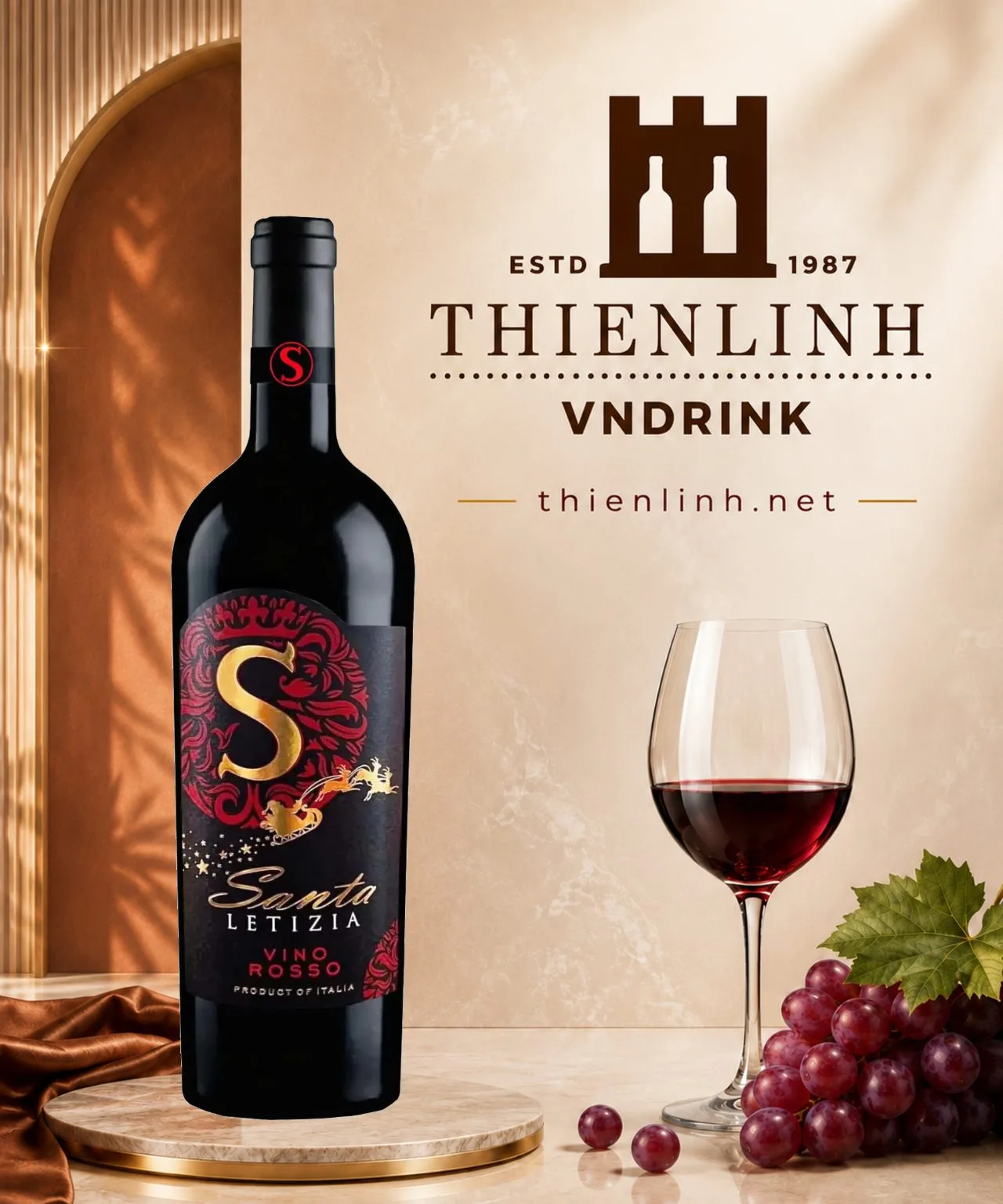 Chai rượu vang đỏ Santa Letizia Vino Rosso – Thiên Linh VNDrink