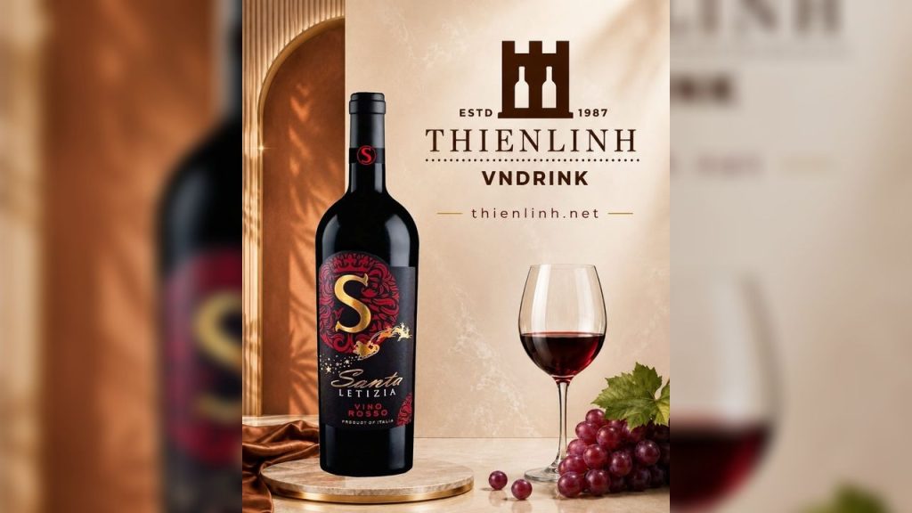 Santa Letizia Vino Rosso – vang đỏ Ý 14,5% từ Puglia, phong cách blend dễ uống – Thiên Linh VNDrink