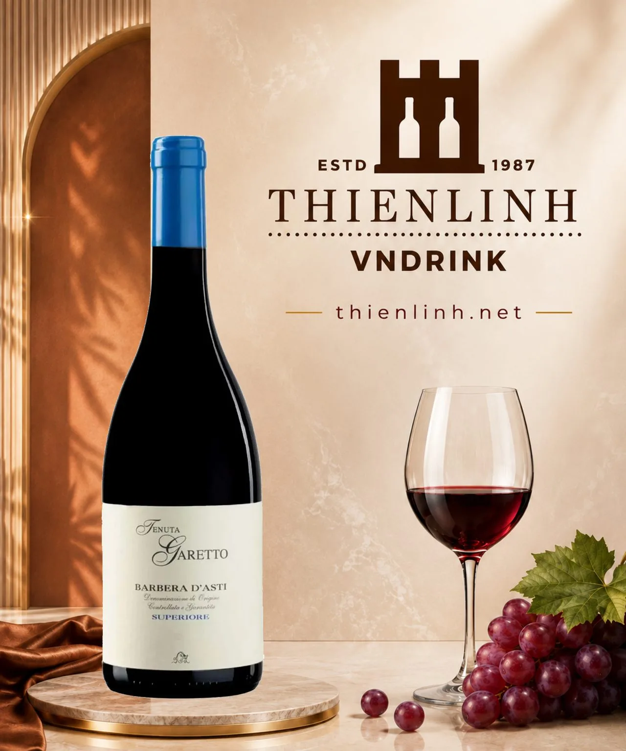 Chai rượu vang đỏ Tenuta Garetto Barbera d'Asti Superiore 2022 – Thiên Linh VNDrink