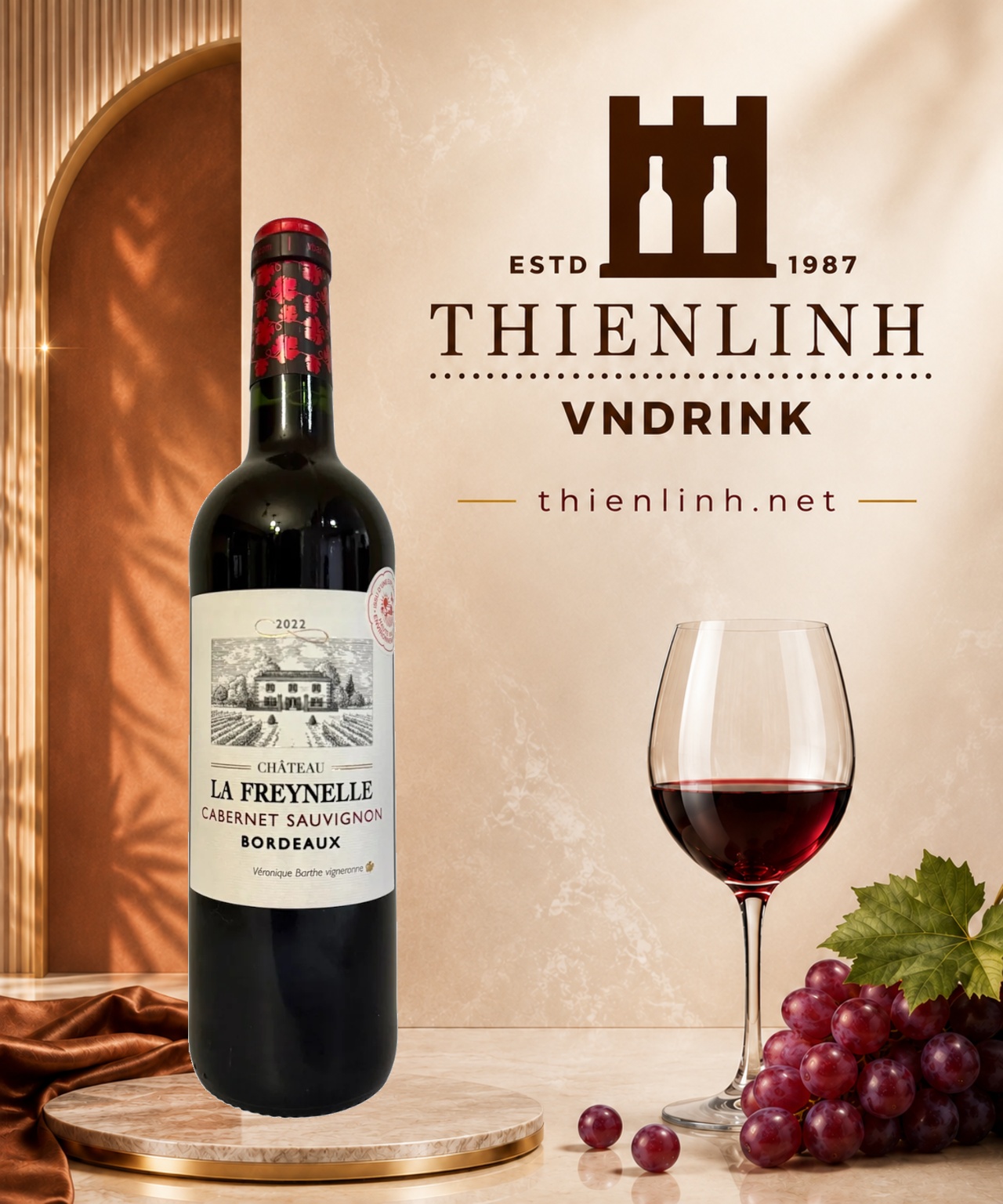 Chai rượu vang đỏ Chateau La Freynelle Cabernet Sauvignon 2022 – Thiên Linh VNDrink