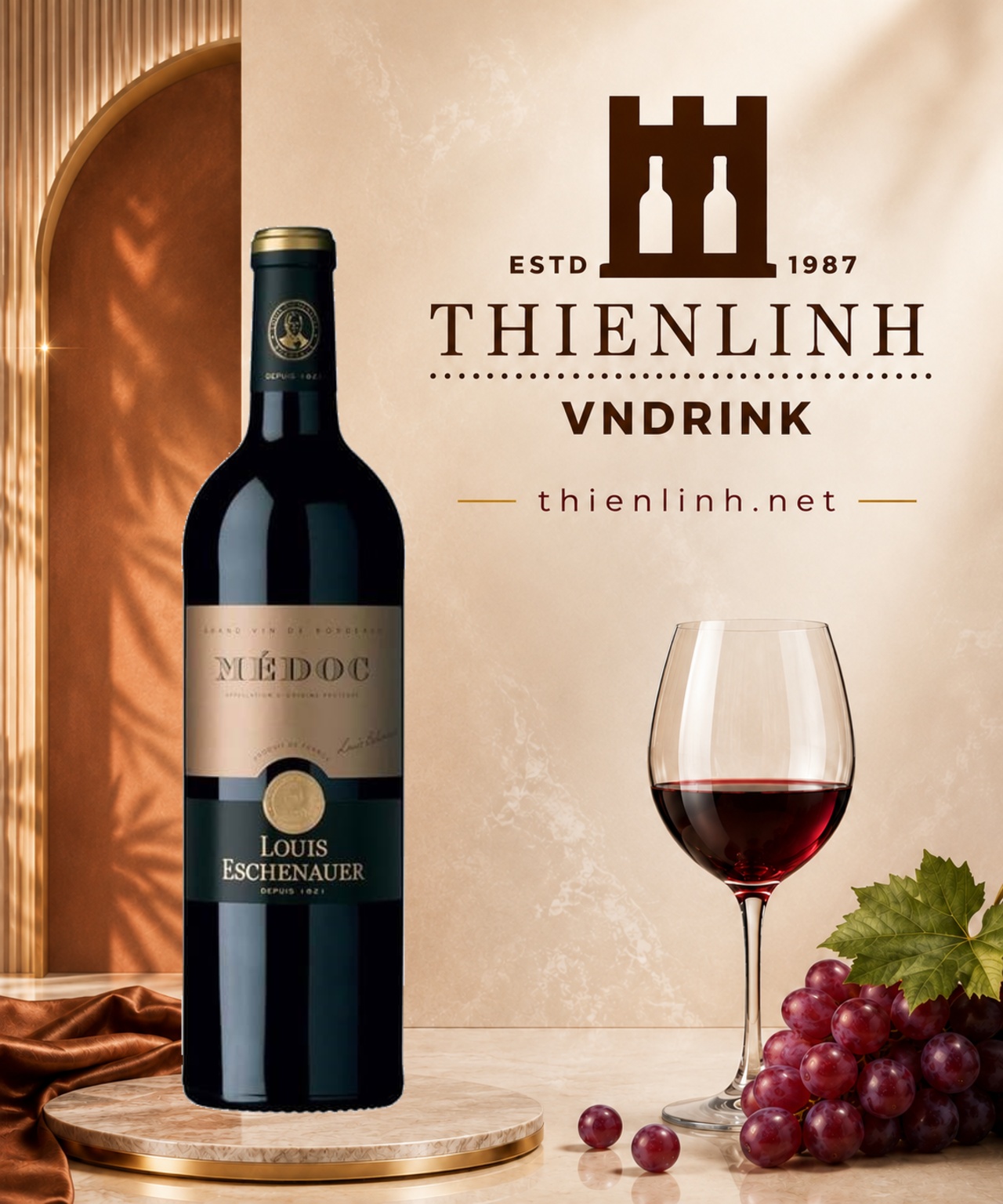 Chai rượu vang đỏ Louis Eschenauer Médoc 2020 – Thiên Linh VNDrink