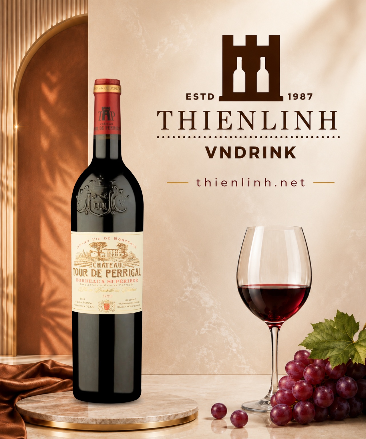 Chai rượu vang đỏ Chateau Tour De Perrigal Bordeaux Supérieur – Thiên Linh VNDrink