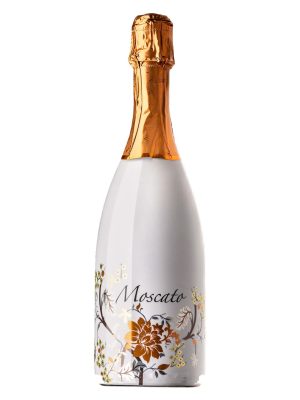 Rượu vang sủi Flori Moscato ngọt nhẹ giống nho Moscato vùng Veneto nước Ý nồng độ 6,5% nhãn trắng hoa văn
