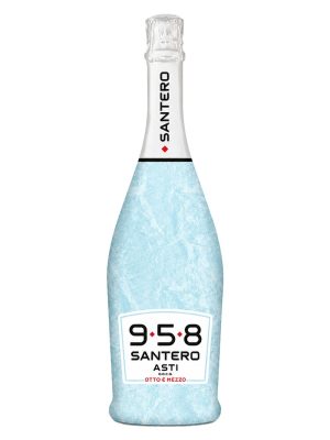 Rượu vang sủi 958 Santero Asti DOCG Otto e Mezzo giống nho Moscato vùng Piedmont nước Ý 8,5% chai phủ băng xanh nhạt
