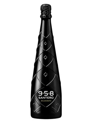 Rượu vang sủi 958 Santero Millesimato vùng Piedmont nước Ý nồng độ 11,5% chai đen khắc nổi hình thoi nút bọc đen