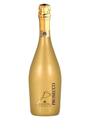 Rượu vang sủi Cavatina Premium Prosecco giống nho Glera vùng Veneto nước Ý nồng độ 11% chai vàng nhám capsule vàng