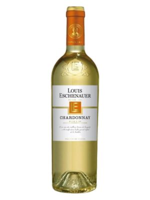 Chai rượu vang trắng Louis Eschenauer Chardonnay IGP Pays d'Oc, Languedoc-Roussillon, Pháp, nắp cam nhãn trắng