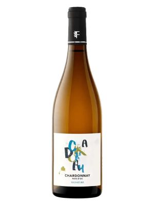 Chai rượu vang trắng Florès Signature Chardonnay Pays d'Oc Languedoc Pháp, nhãn trắng