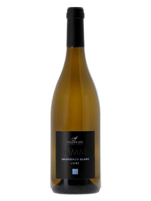 Chai rượu vang trắng Fournier Père et Fils MMM Sauvignon Blanc IGP Val de Loire Pháp, nhãn đen chữ xanh, nắp đen